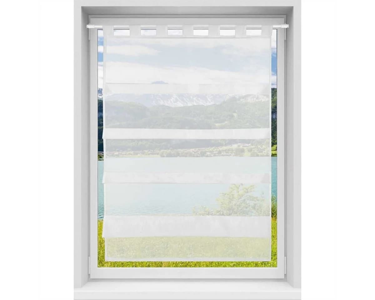 Bestlivings Vorhang Transparent Raffoptik Küchengardine mit Schlaufen - Bild 2