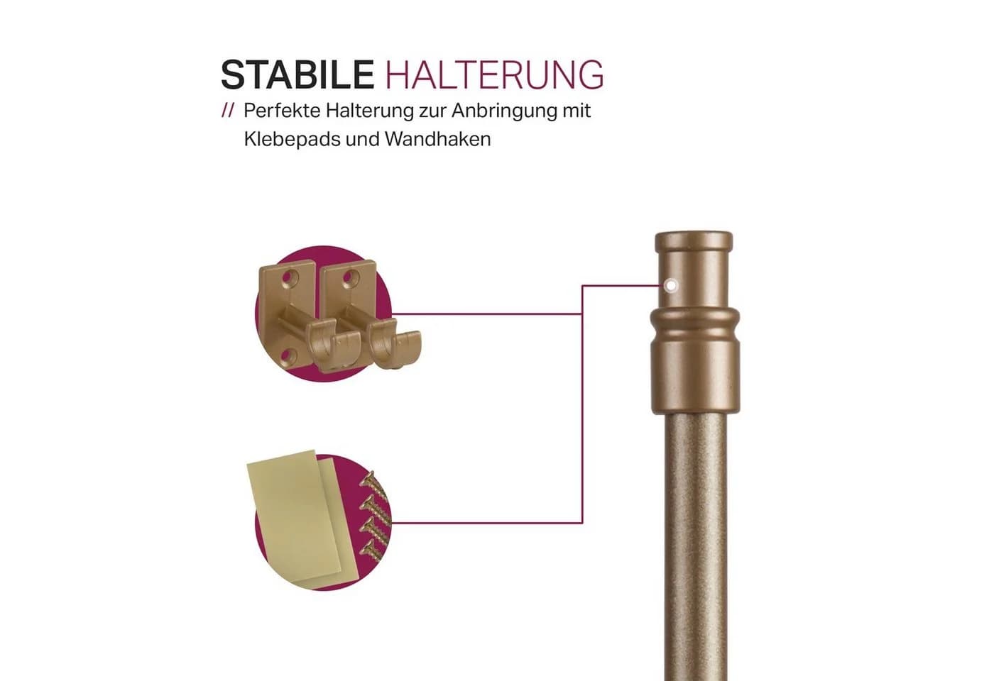 Bestlivings Caféhausstange Edelstahl Gold 12mm Ausziehbar - Bild 5