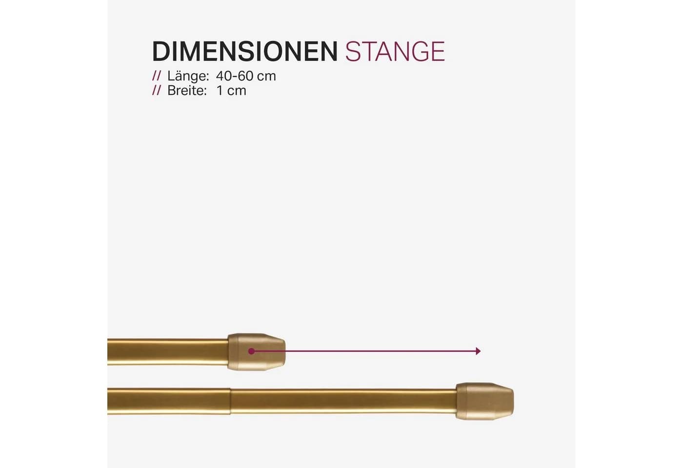 Bestlivings Vitragestange 2er-Pack Gold Ausziehbar