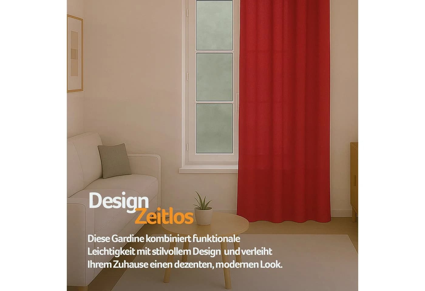 Bestlivings Vorhang Ellen Blickdicht Mikrofaser Rot - Bild 5