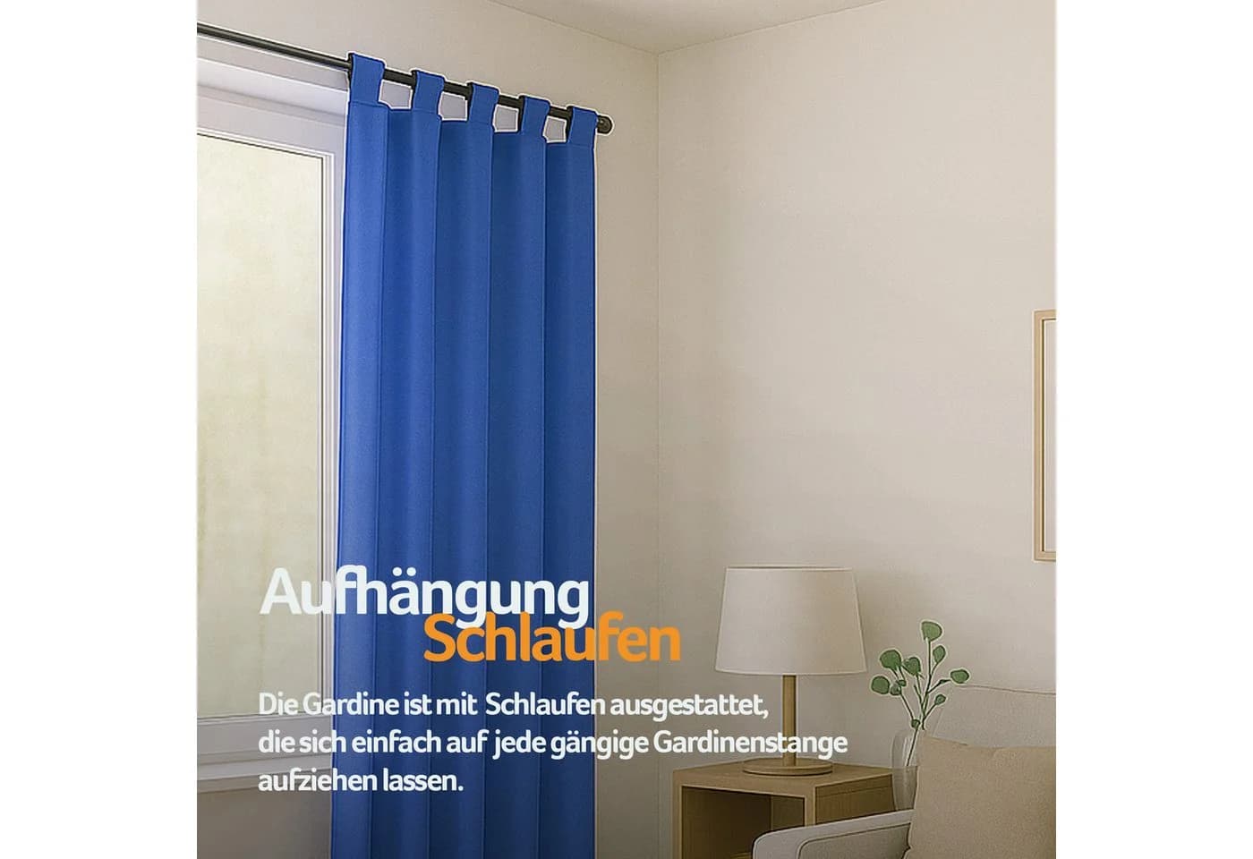 Bestlivings Vorhang "Ellen" mit Schlaufen Blickdicht Einfarbig - Bild 3
