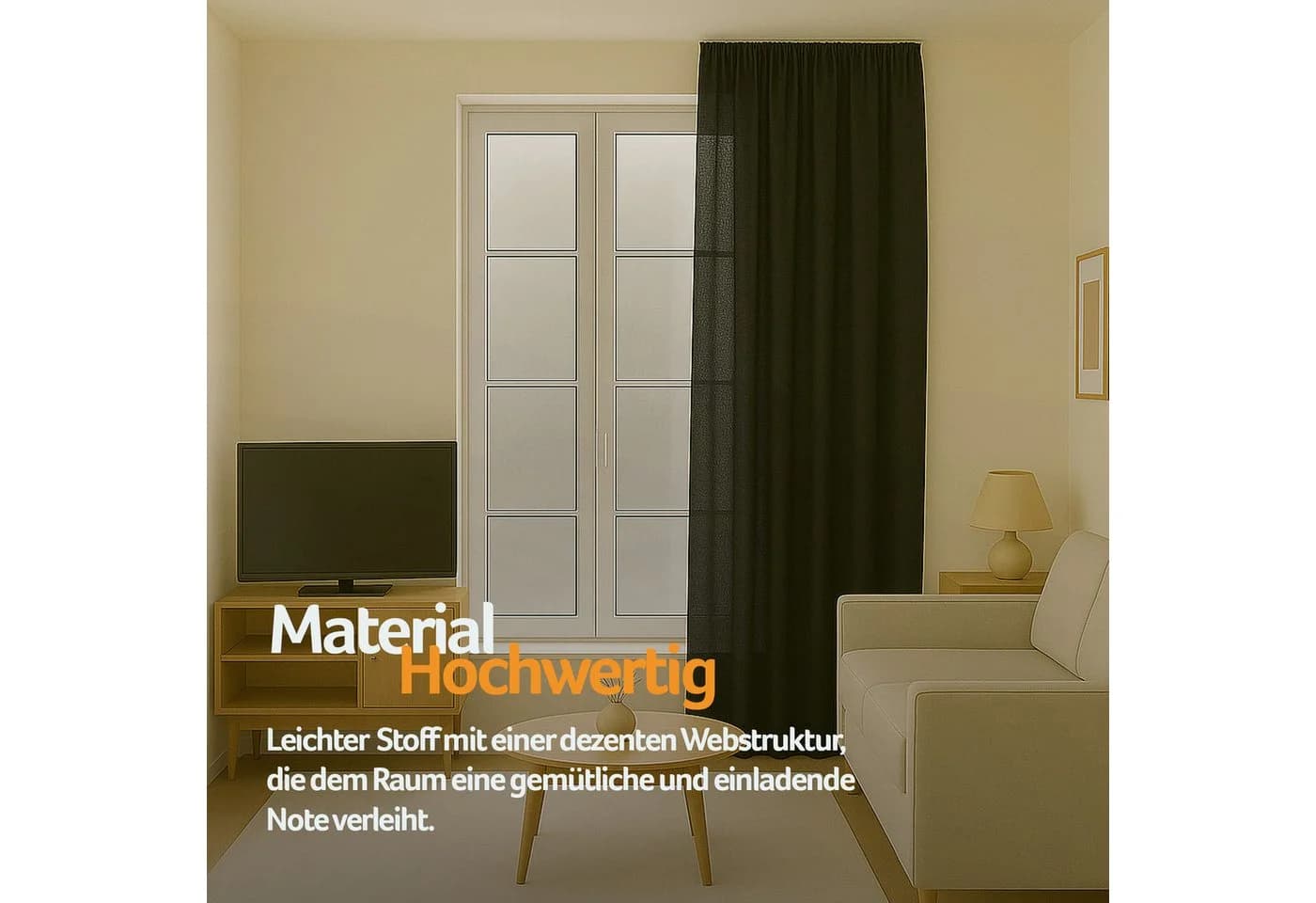 Bestlivings Vorhang Ellen mit Universalband Blickdicht Schwarz