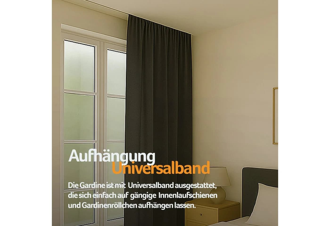 Bestlivings Vorhang Ellen mit Universalband Blickdicht Schwarz - Bild 3