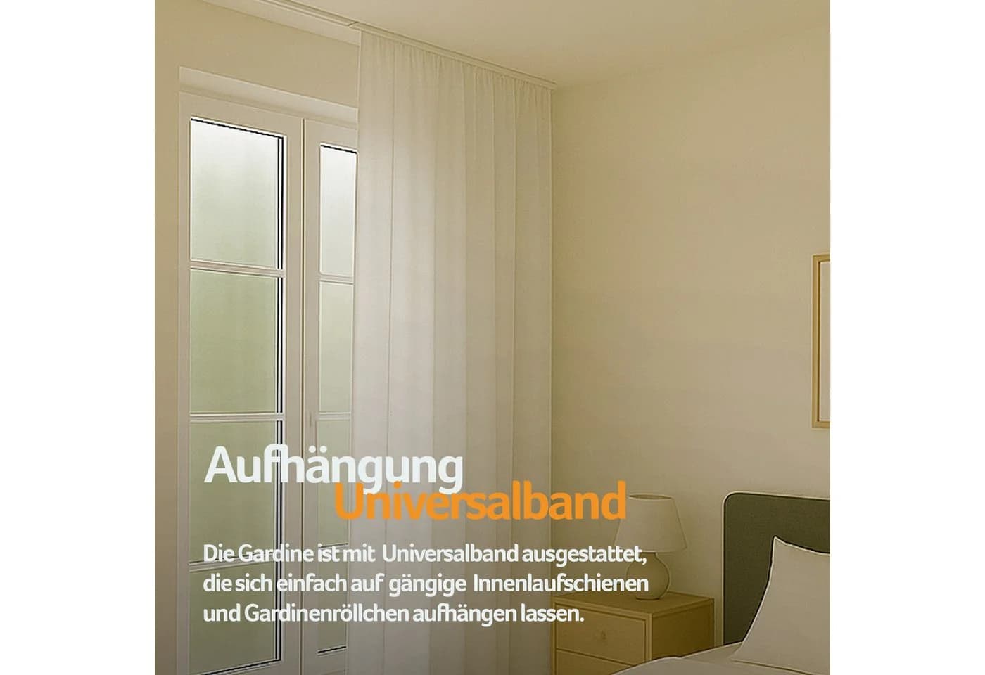 Bestlivings Vorhang Ellen blickdicht Weiß Universalband Microsatin - Bild 3