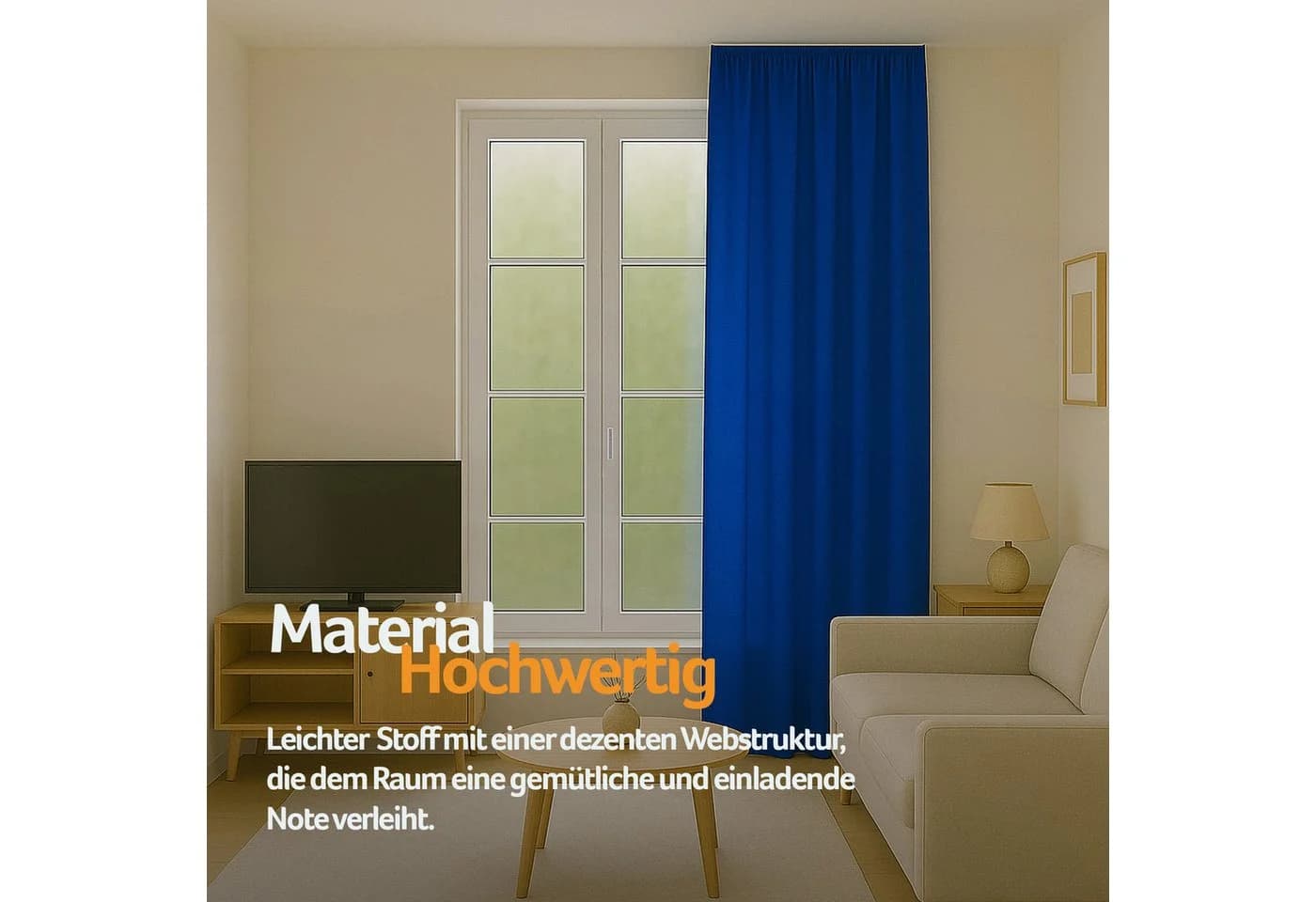 Bestlivings Vorhang Ellen Blickdicht mit Universalband Polyester Blau