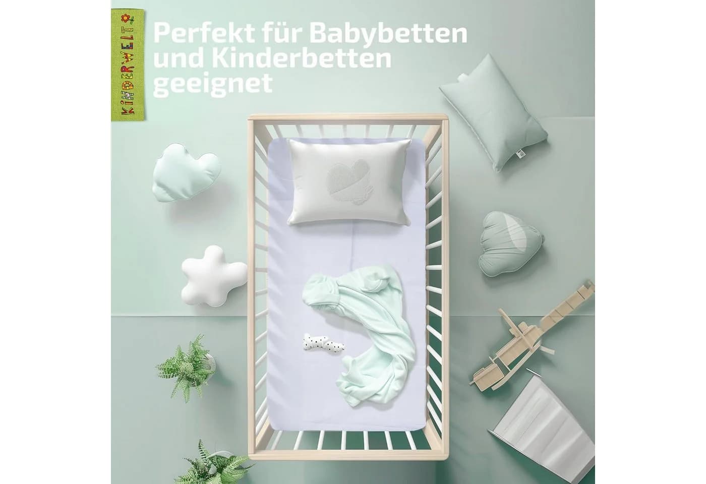 KiNDERWELT Kindermatratze Schaumstoff 60x120 Weiß Antiallergisch - Bild 3