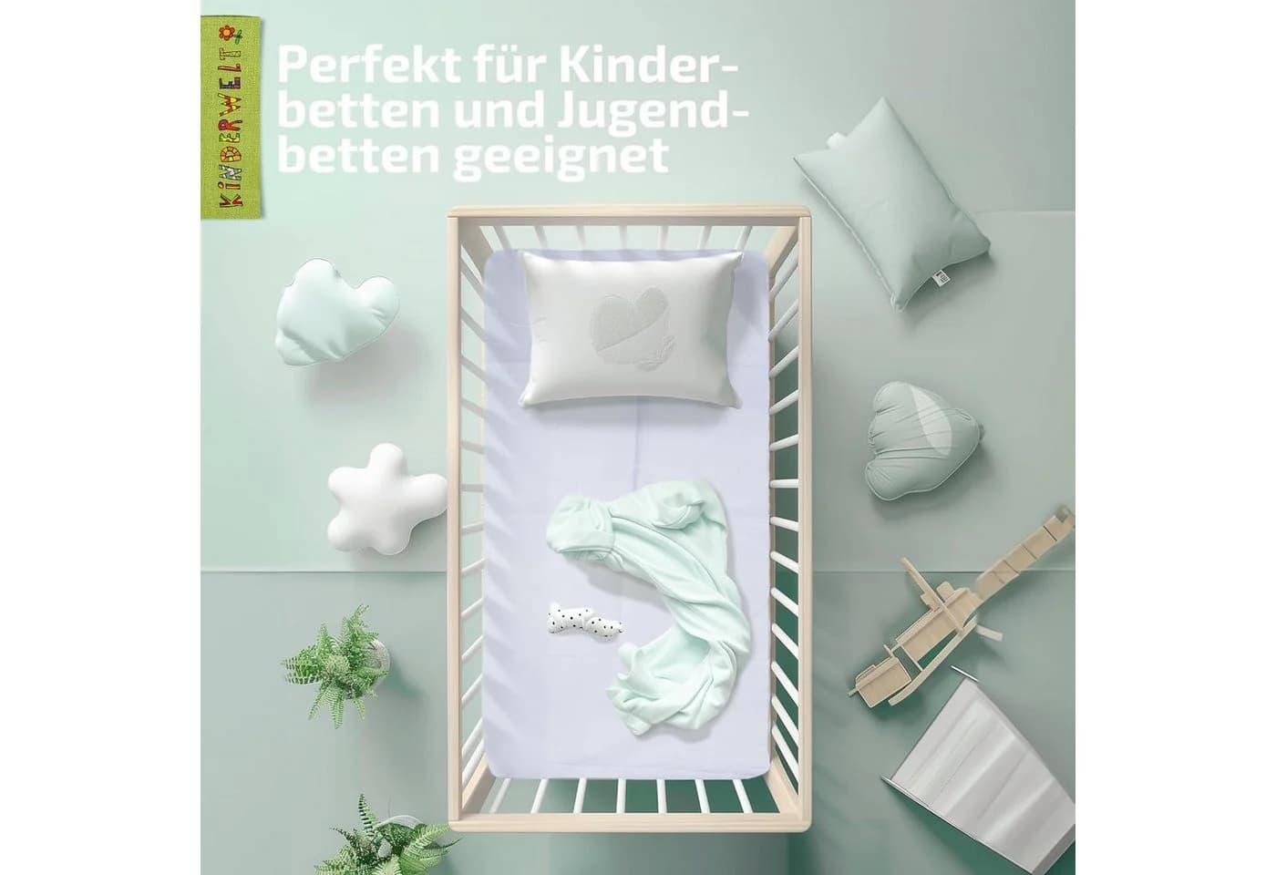 KiNDERWELT Kindermatratze Schaumstoff 70x140 Weiß Antiallergisch - Bild 3