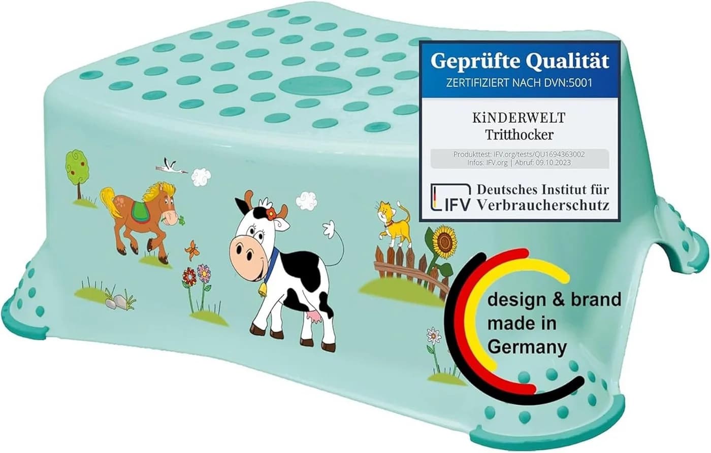 KiNDERWELT Tritthocker Funny Farm Aqua BPA-frei Anti-Rutsch - Bild 2