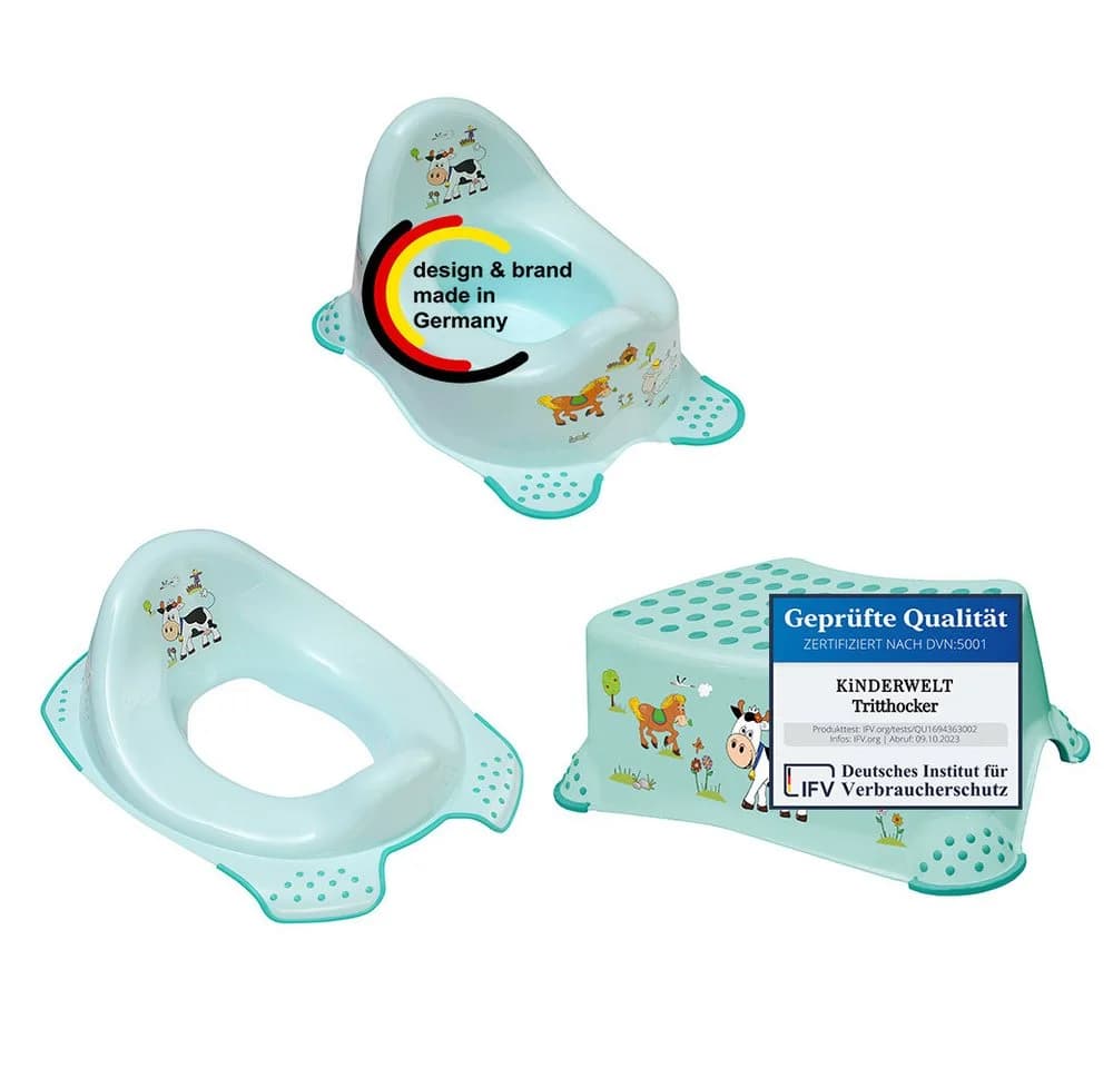 KiNDERWELT Funny Farm 3er Set Toilettensitz + Tritthocker + Babytopf - Bild 2
