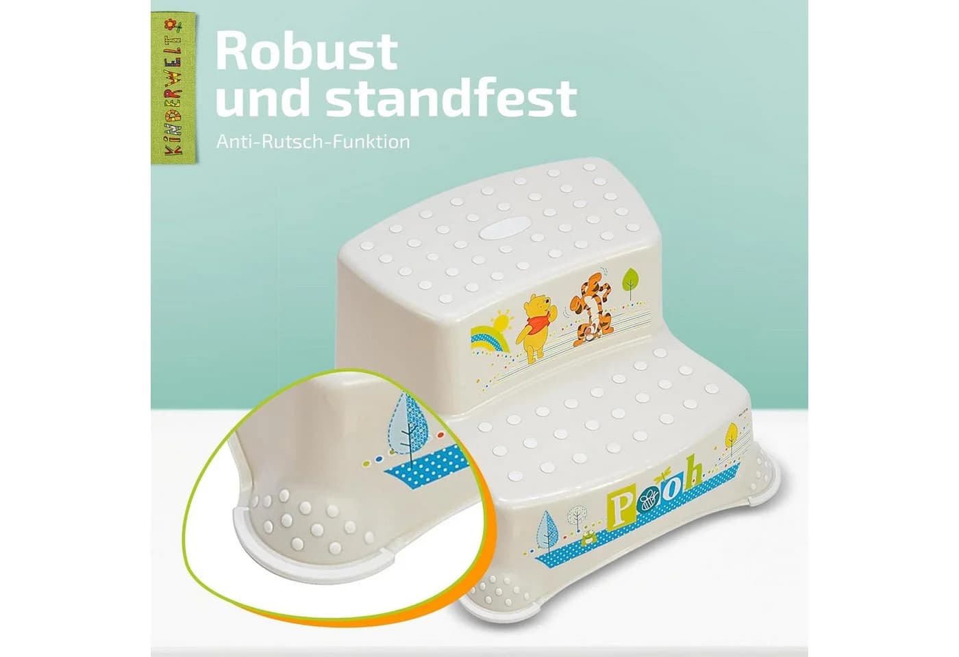 KiNDERWELT Tritthocker & WC-Aufsatz 2er Set Winnie Puuh Weiß - Bild 5