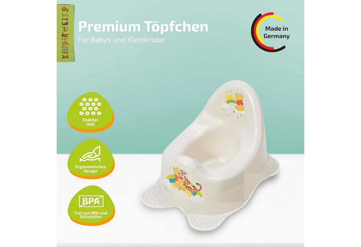 KiNDERWELT Töpfchen Disney Winnie Puuh perl weiß Kinder-Toilettensitz