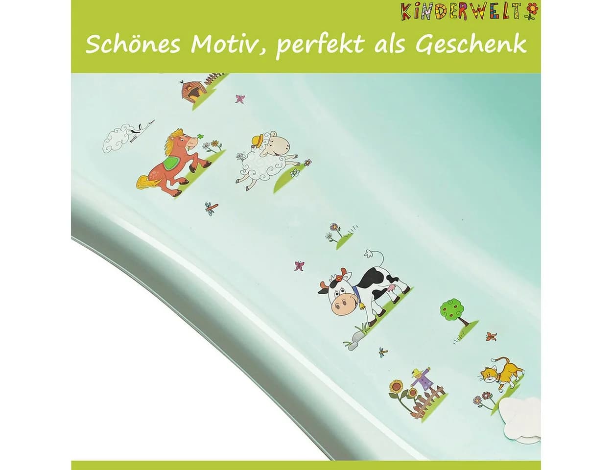 KiNDERWELT Babybadewanne Premium Funny Farm aquamarin XXL