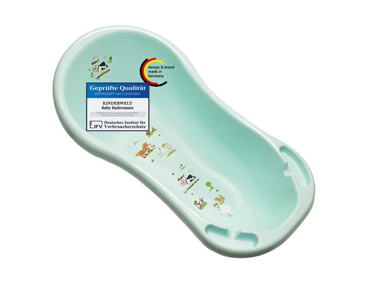 KiNDERWELT Babybadewanne Premium Funny Farm aquamarin XXL - Bild 2