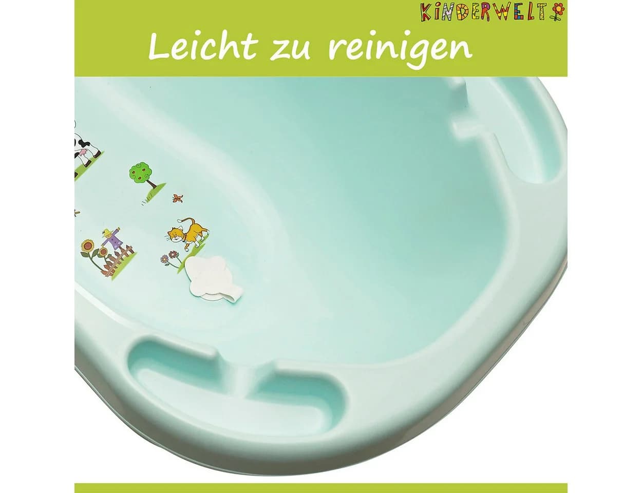 KiNDERWELT Babybadewanne Premium Funny Farm aquamarin XXL - Bild 5