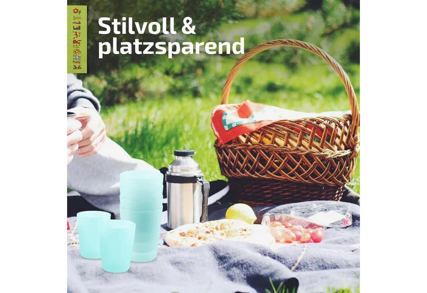 KiNDERWELT Trinkbecher Set 4x 250ml Aquamarin Kunststoff BPA-frei - Bild 4