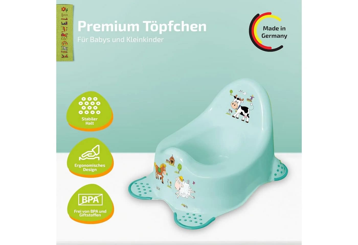 KiNDERWELT Premium Kindertopf Lion Stabiler Babytopf mit Rückenlehne