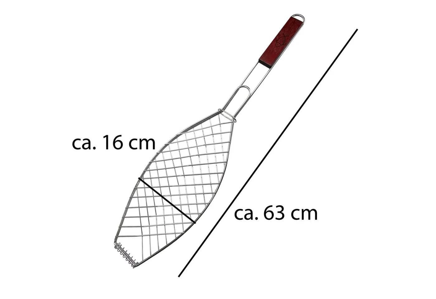 VonBueren Fisch-Grillhalter mit Holzgriff