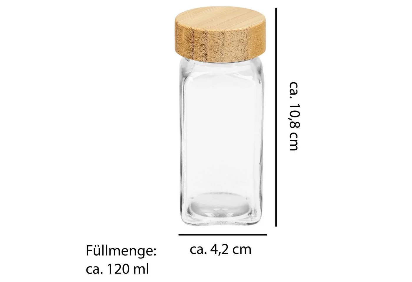VonBueren Gewürzglas-Set 12-tlg. mit Bambusdeckel & Streueinsatz - Bild 3
