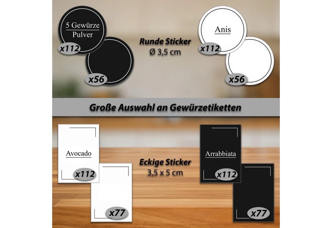 VonBueren Gewürzglas-Set 12-tlg. mit Bambusdeckel & Streueinsatz - Bild 4