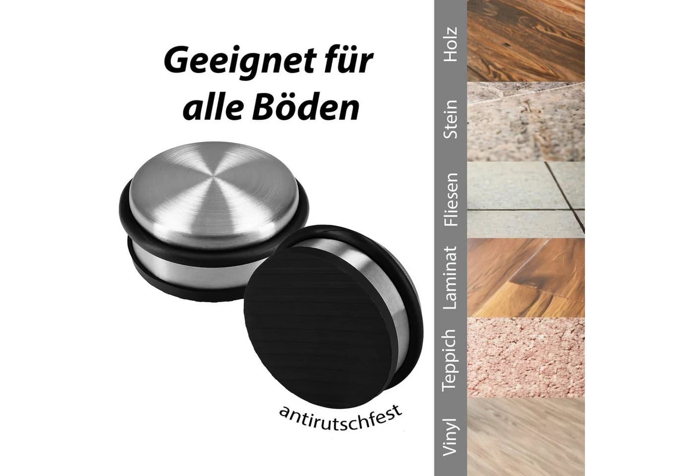 VonBueren Türstopper 4er Set 1,2 kg Edelstahl - Bild 3