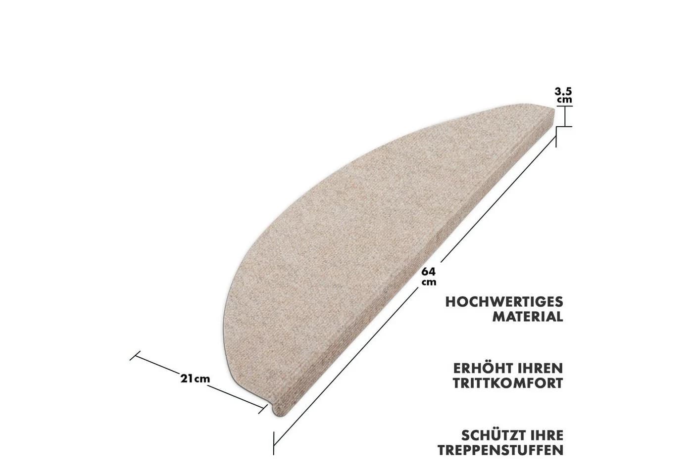 casa pura Stufenmatte Leipzig Halbrund Beige Polypropylen