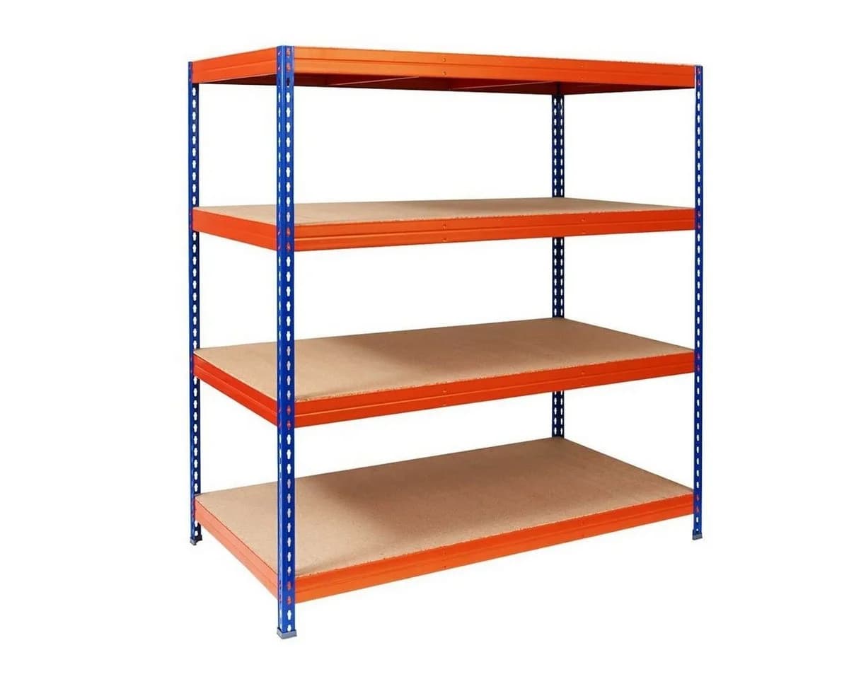 Office Marshal Weitspannregal Schwerlastregal Blau-Orange 1200 kg Tragkraft - Bild 2
