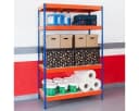 Office Marshal Weitspannregal Schwerlastregal Blau-Orange 1200 kg Tragkraft Bild 3