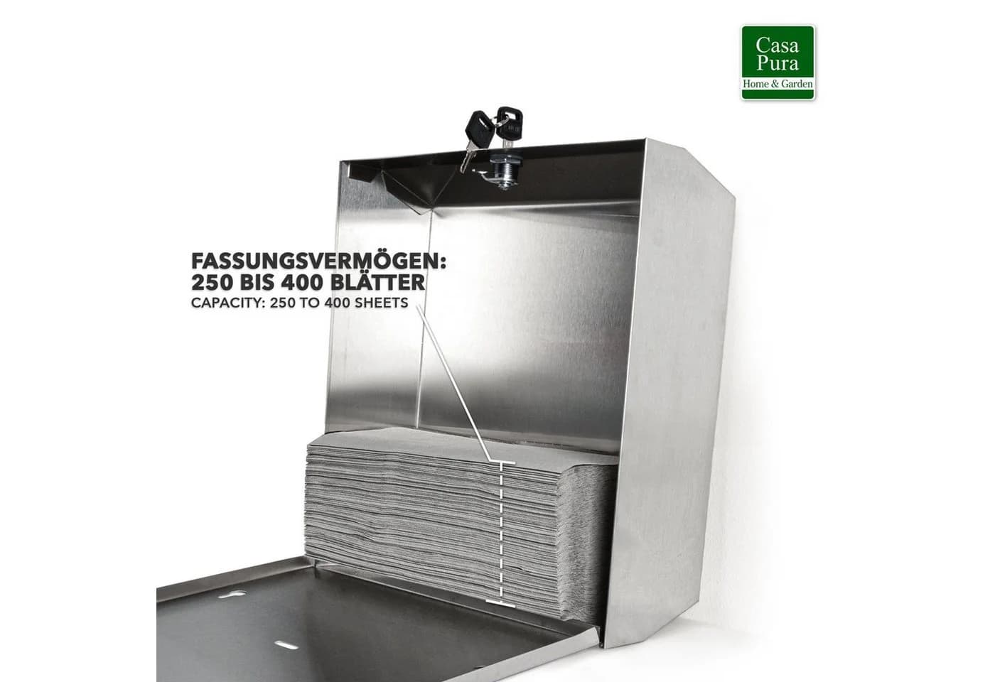 casa pura Papierhandtuchspender Edelstahl Abschließbar - Bild 5
