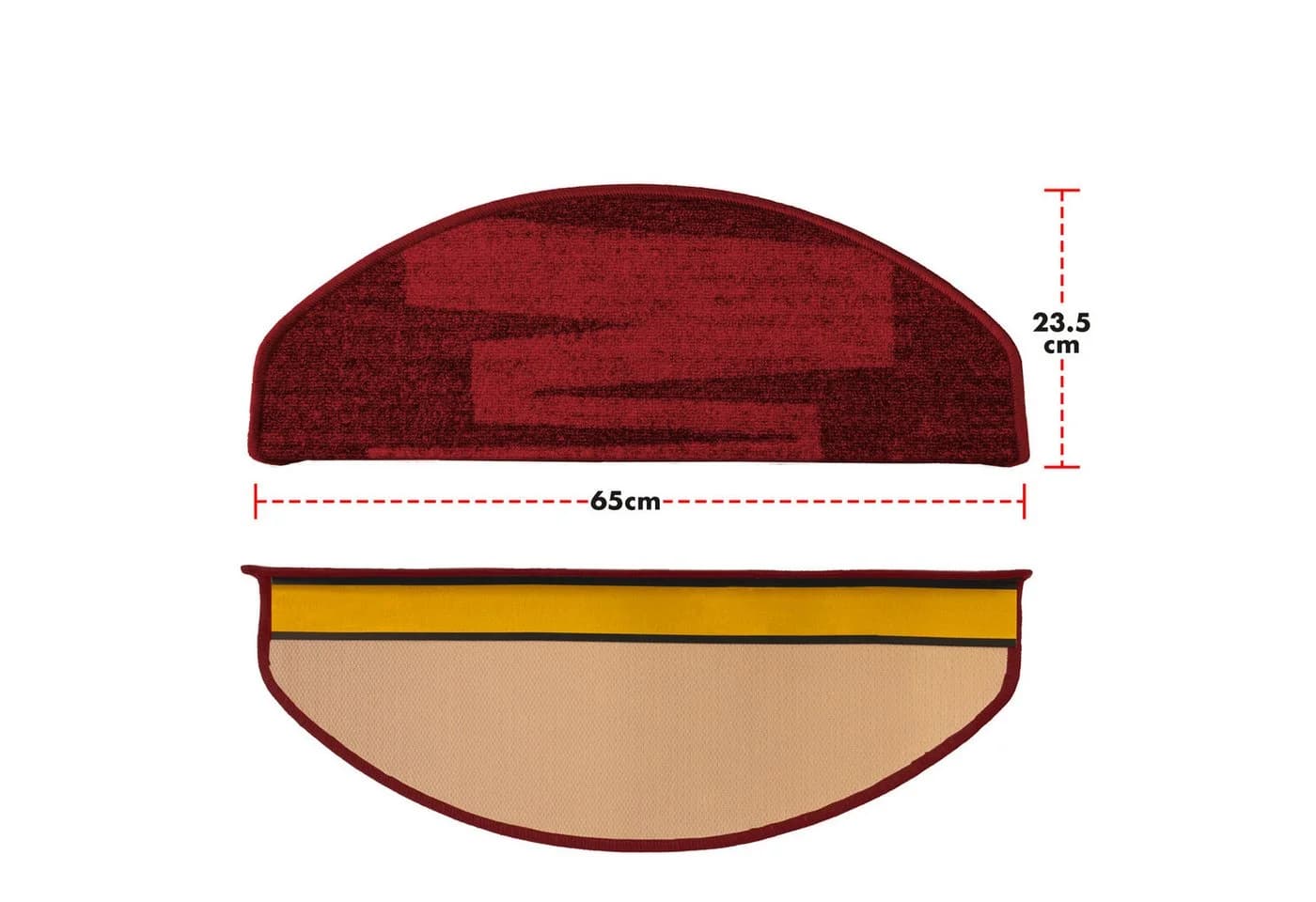 Floordirekt Stufenmatte Via Veneto Halbrund Rot