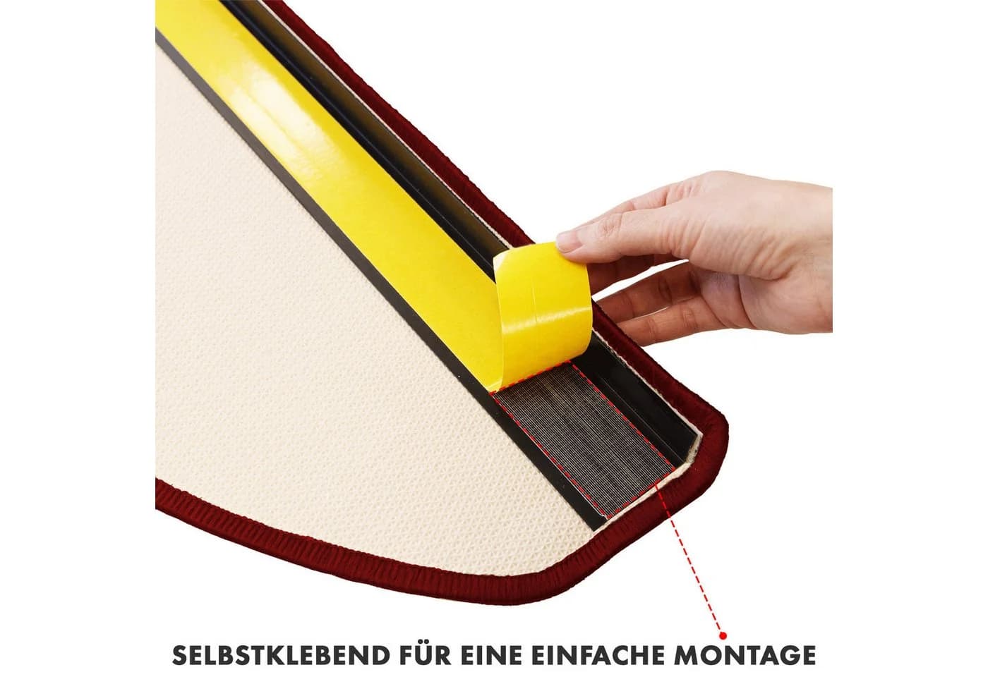 Floordirekt Stufenmatte Via Veneto Halbrund Rot - Bild 4