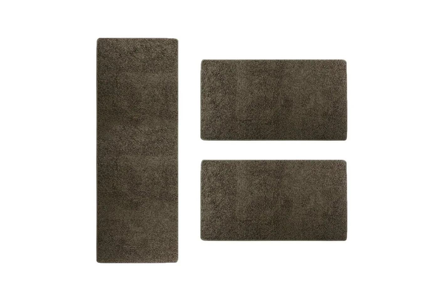 casa pura Hochflor-Bettumrandung Sphinx Shaggy 3-tlg. Braun - Bild 3