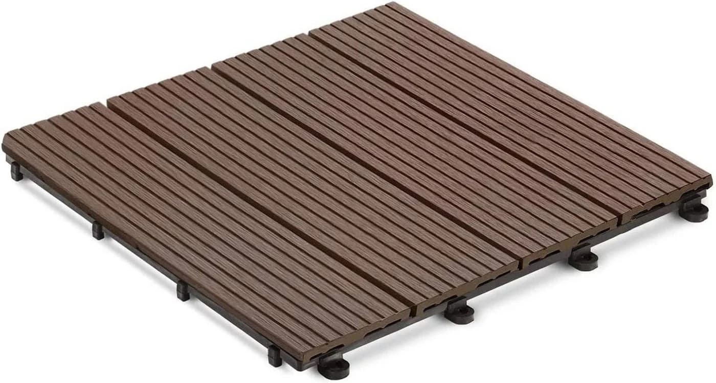 casa pura Klickfliese WPC Royal Dunkelbraun 30x30 cm mit Drainage - Bild 2
