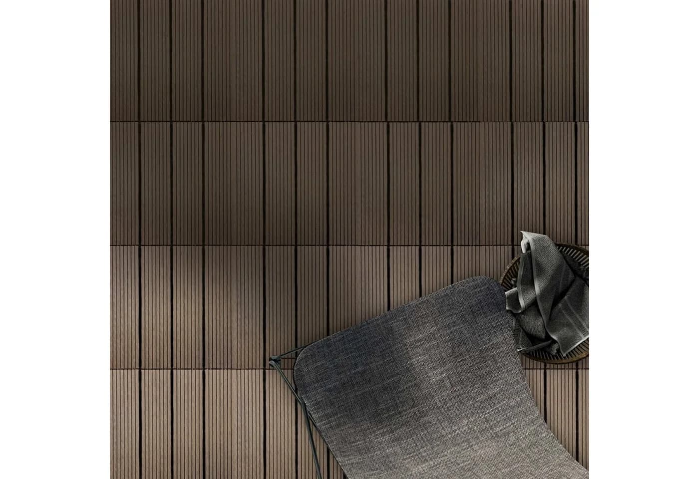 casa pura Klickfliese WPC Royal Dunkelbraun 30x30 cm mit Drainage - Bild 5
