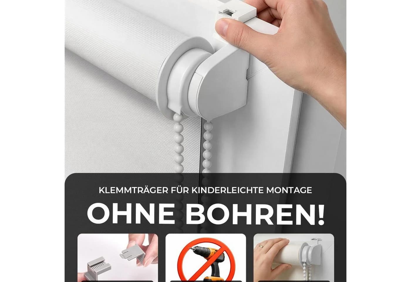 Victoria M. Verdunklungsrollo Klemmfix Tenebra Weiß - Bild 3