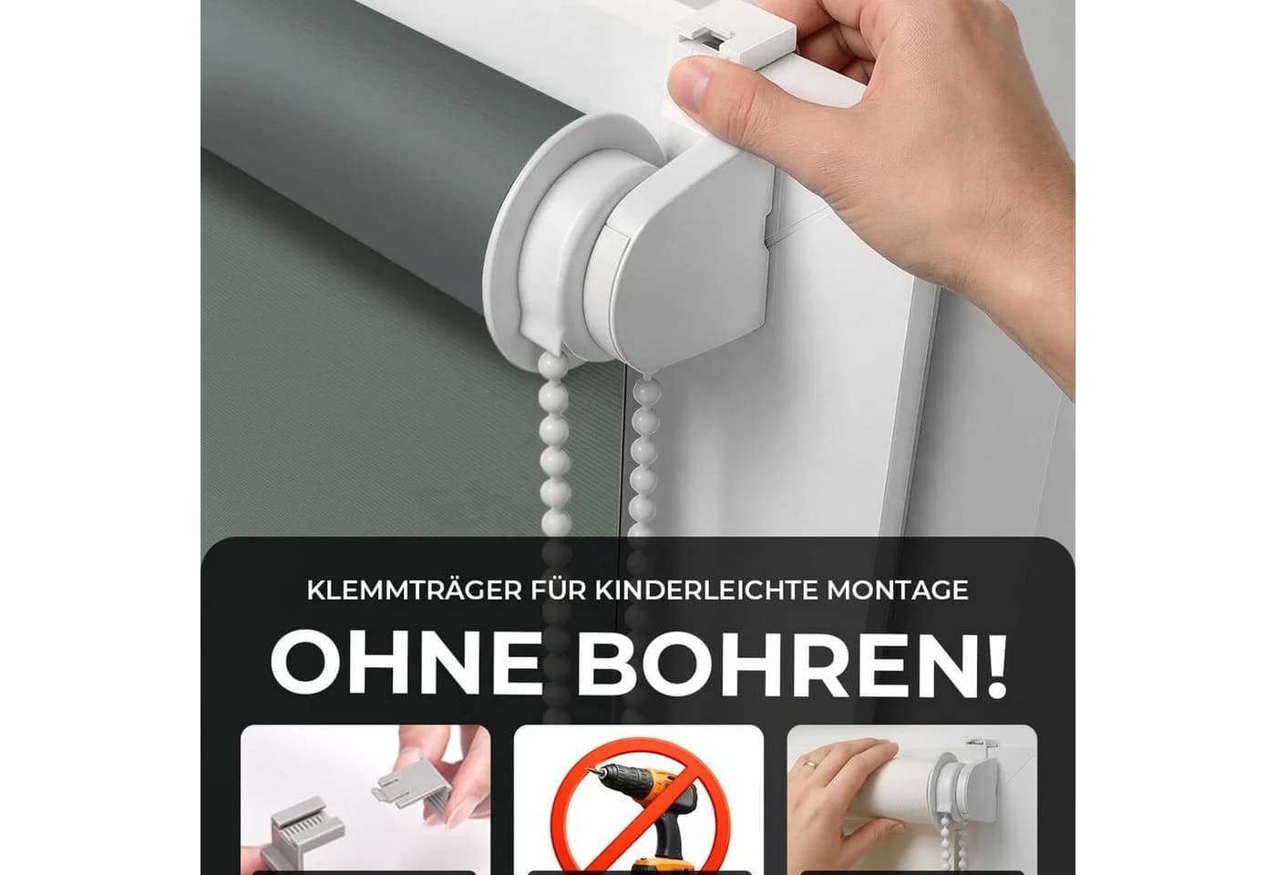 Victoria M. Verdunklungsrollo Klemmfix Tenebra Grau - Bild 3