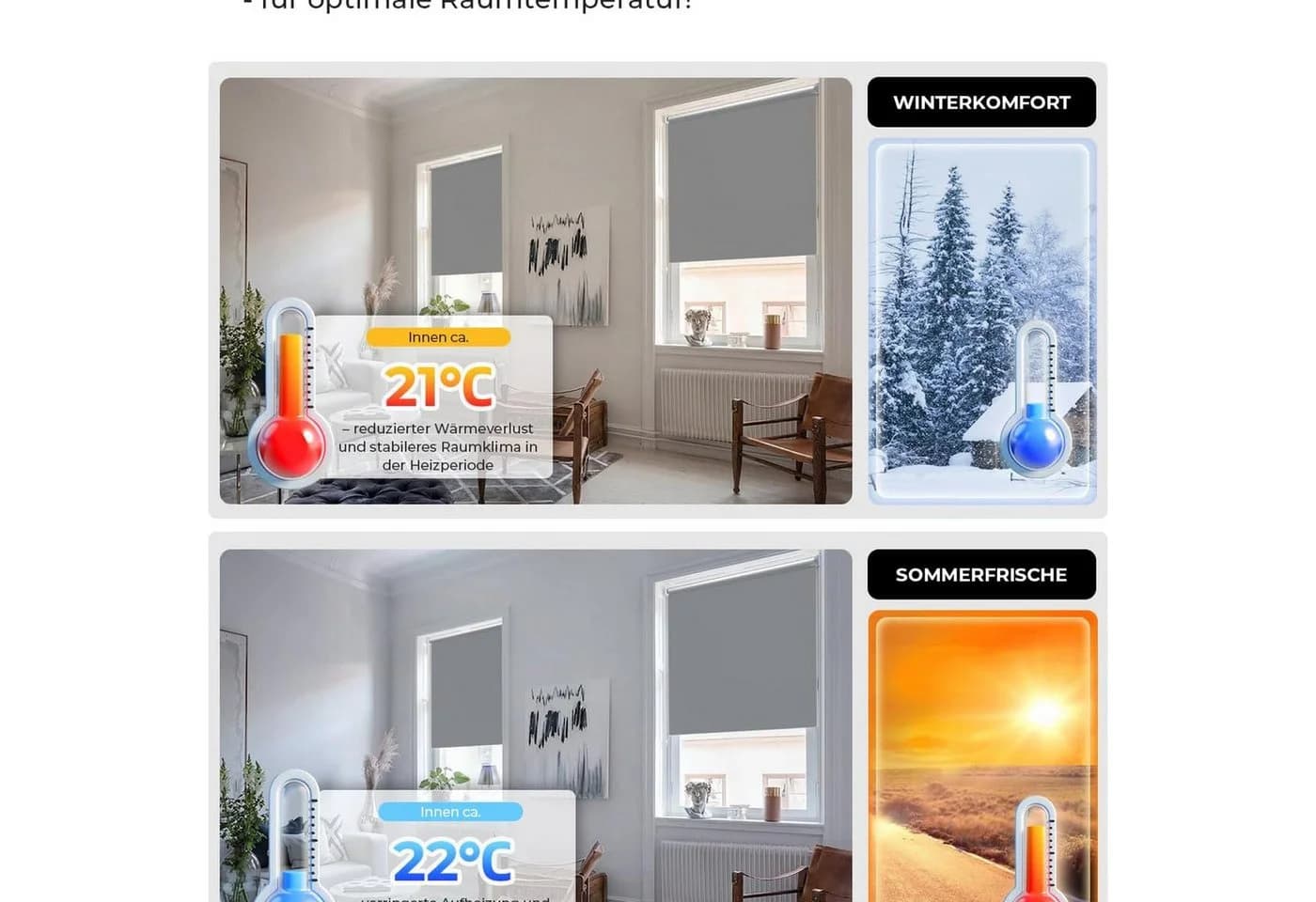 Victoria M. Verdunklungsrollo Klemmfix Tenebra Grau mit Magnet - Bild 5