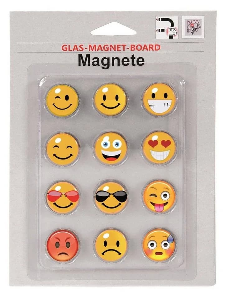 The Wall Smilie Magnetset 12-teilig für Glas-Magnet-Board