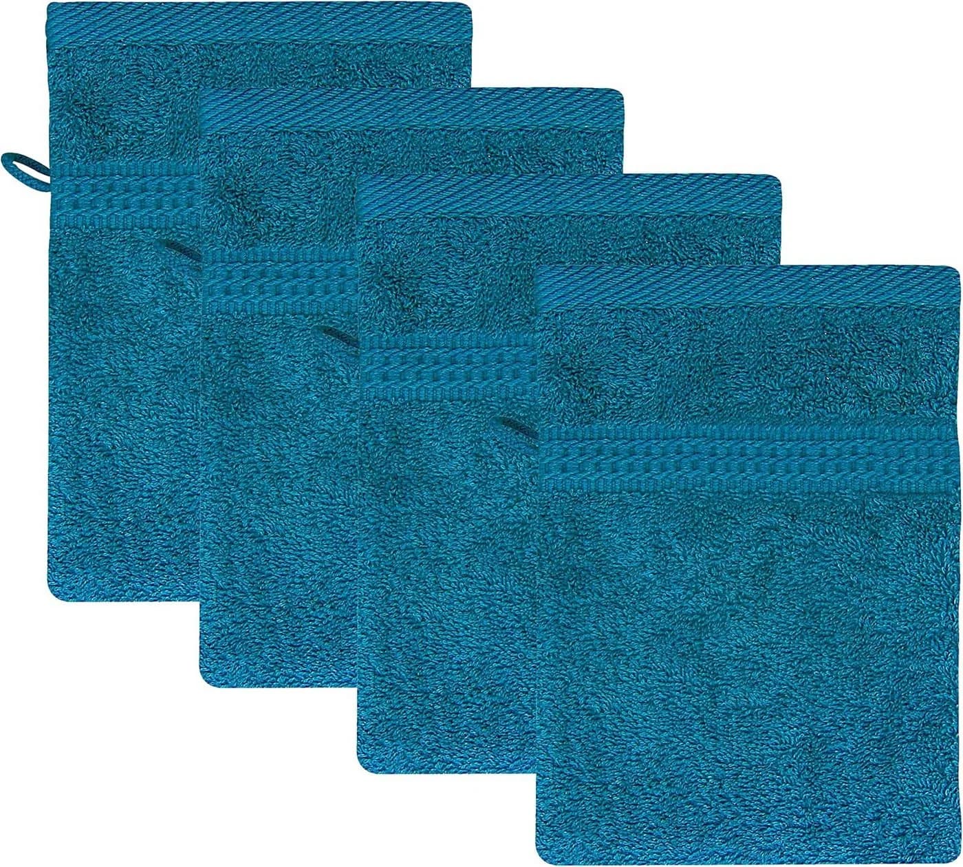 TRENDBUY24 Waschhandschuh Baumwolle 16x21 cm 4er-Set