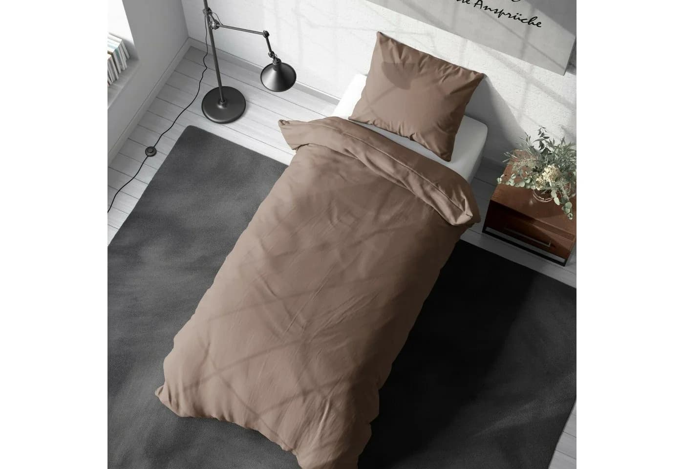 TRENDBUY24 Bettwäsche Garnitur Mikrofaser Beige 2-tlg. - Bild 3