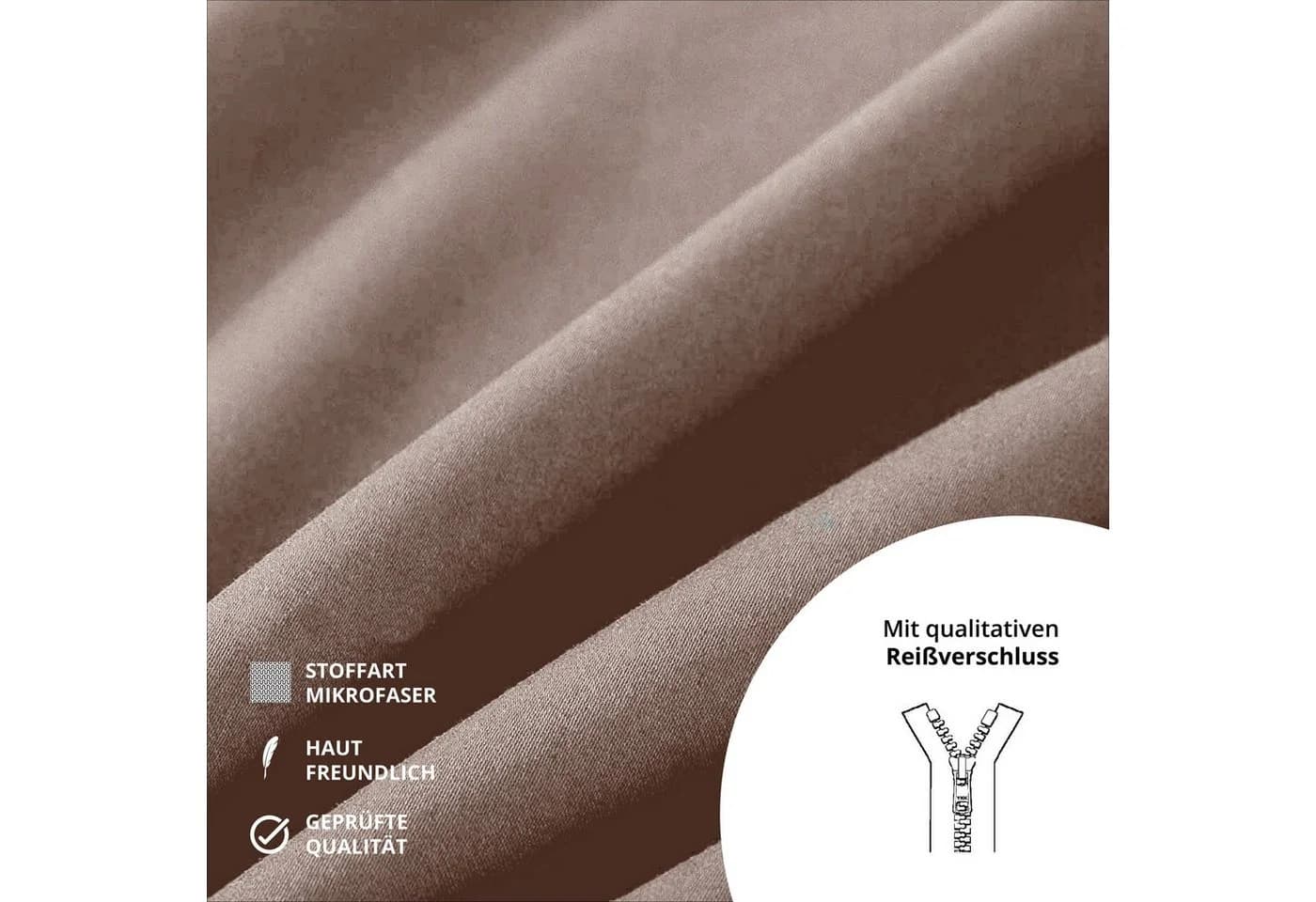 TRENDBUY24 Bettwäsche Garnitur Mikrofaser Beige 2-tlg. - Bild 4