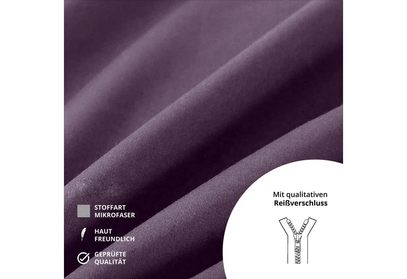 TRENDBUY24 Bettwäsche Garnitur Mikrofaser 2-teilig verdeckter Reißverschluss - Bild 4