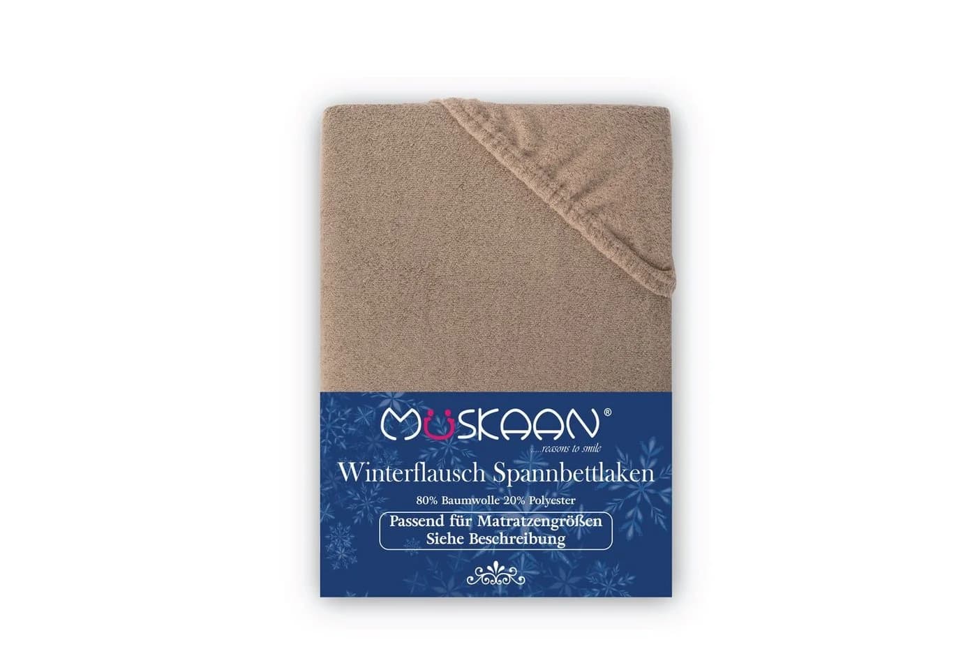 Müskaan Spannbettlaken Fleece Beige Baumwolle - Bild 2