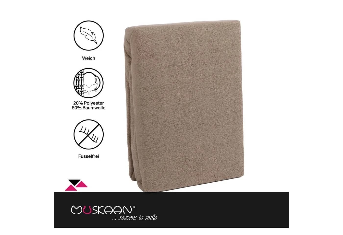 Müskaan Spannbettlaken Fleece Beige Baumwolle - Bild 3