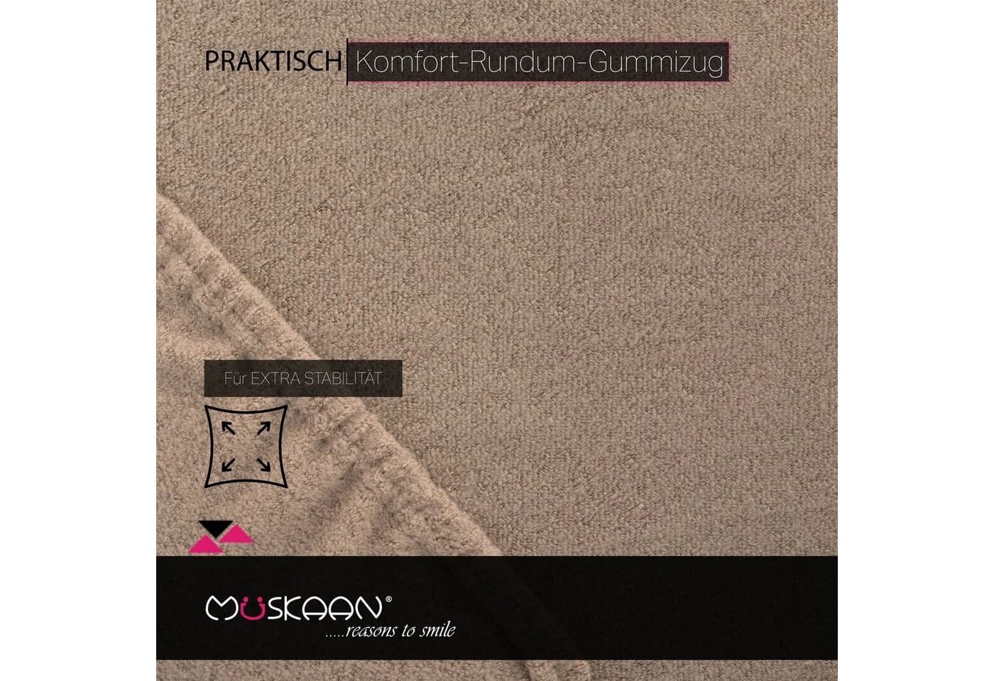 Müskaan Spannbettlaken Fleece Beige Baumwolle - Bild 5