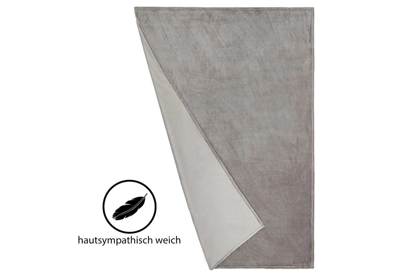 Devior Tagesdecke Cashmere Touch Grau Microfaser Kuscheldecke