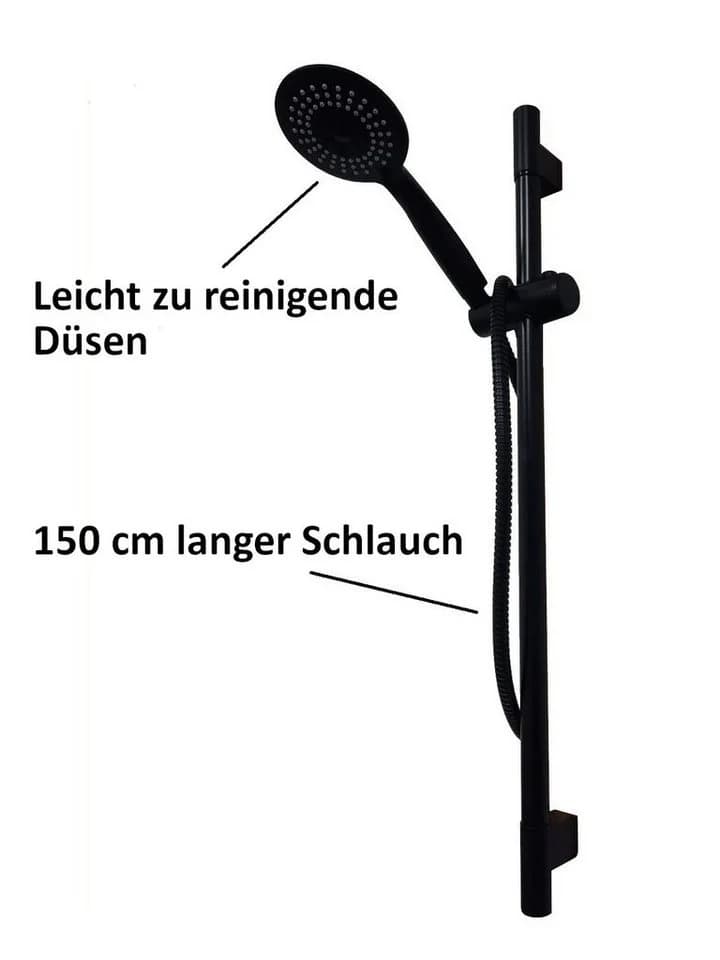 Provance Duschgarnitur mit 5 Funktionen und Halterung Schwarz - Bild 4