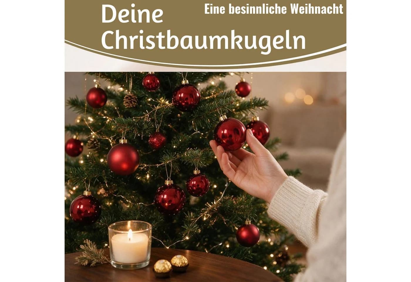 LS-LebenStil Weihnachtsbaumkugel 18-20er Set Glas Rot Ochsenblut 6cm - Bild 3