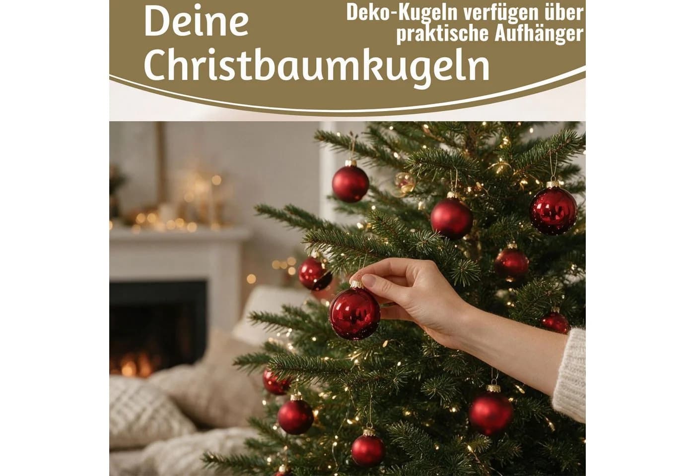 LS-LebenStil Weihnachtsbaumkugel 18-20er Set Glas Rot Ochsenblut 6cm - Bild 4