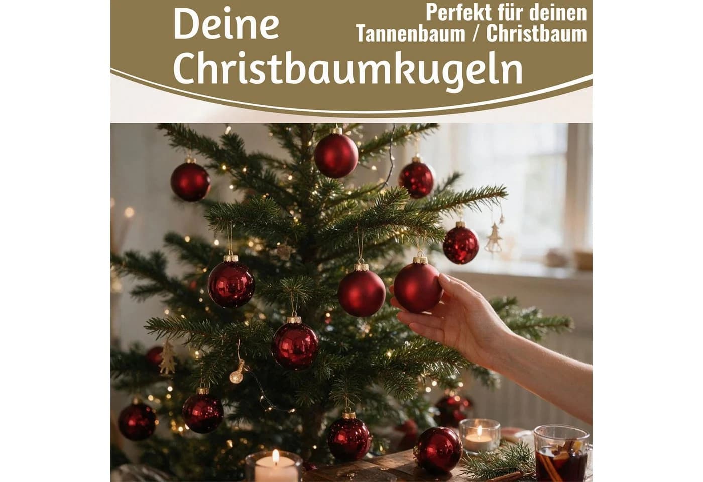 LS-LebenStil Weihnachtsbaumkugel 18-20er Set Glas Rot Ochsenblut 6cm - Bild 5