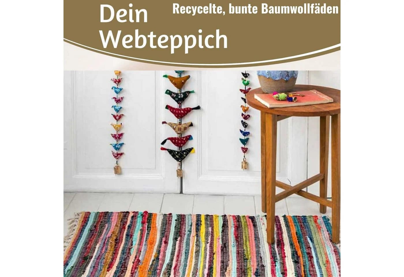 LS-LebenStil Fleckerlteppich Dehli Bunt Handgewebt Baumwolle - Bild 4
